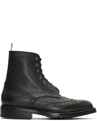 Thom Browne Black Wingtip Boots