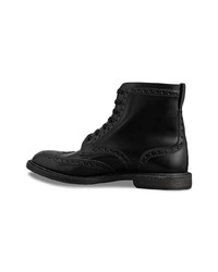 Burberry Brogue Detail Polished Leather Boots