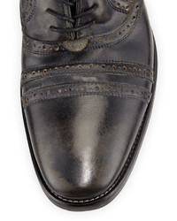 John Varvatos Brogue Leather Lace Up Boot Black
