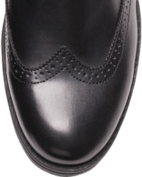 H&M Brogue Patterned Boots Black