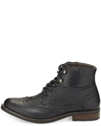Joe's Jeans Chris Leather Wing Tip Boot Black