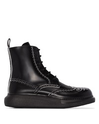Alexander McQueen Contrast Perforation Ankle Boots
