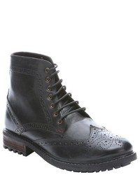 Ben Sherman Dark Brown Leather Sarge Lace Up Wingtip Ankle Boots