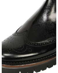 Embossed Leather Brogue Chelsea Boots