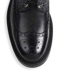 Giorgio Armani Mixed Media Wingtip Leather Boots
