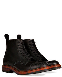 NDC Ndc Leather Burford Trapper Lace Up Brogued Boots