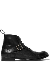 Alexander McQueen Panelled Leather Harness Brogue Boots