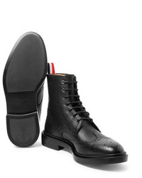 Thom Browne Pebble Grain Leather Wingtip Boots