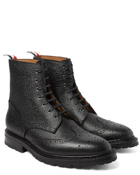 Thom Browne Pebble Grain Leather Wingtip Brogue Boots