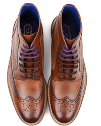 Ted Baker Sealls2 Leather Wingtip Brogue Ankle Boots