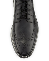 Cole Haan Williams Brogue Wing Tip Leather Boot Black