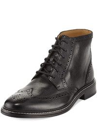 Cole Haan Williams Brogue Wing Tip Leather Boot Black