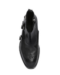 Alexander McQueen Wing Tip Leather Boots With Gaiter