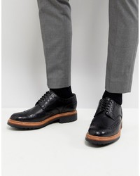 Grenson Archie Chunky Brogue Shoes In Black