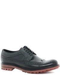 Asos Brogue Shoes In Leather Black