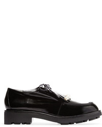 Robert Clergerie Biro Faux Pearl Embellished Leather Brogues Black