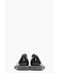 Paul Smith Black And Green Pebbled Leather Brogues