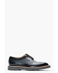 Paul Smith Black And Green Pebbled Leather Brogues
