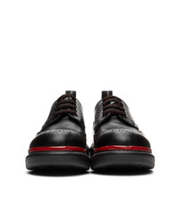 Alexander McQueen Black And Red Hybrid Oversized Brogues