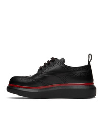 Alexander McQueen Black And Red Hybrid Oversized Brogues