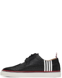 Thom Browne Black Contrast Cupsole 4 Bar Longwing Brogues
