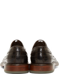 Paul Smith Black Dip Dyed Leather Carver Longwing Brogues