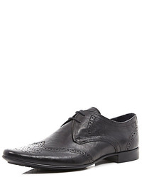 River Island Black Leather Formal Brogues