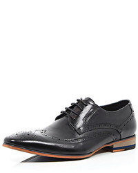 River Island Black Leather Formal Lace Up Shoes