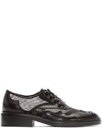 Givenchy Black Leather Mesh Brogues