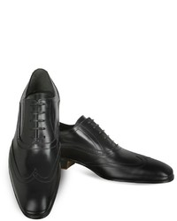 Moreschi Black Leather Oxford Shoes