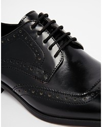 Asos Brand Brogue Shoes In Leather