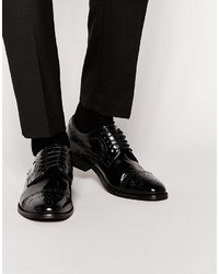 Asos Brand Brogue Shoes In Leather