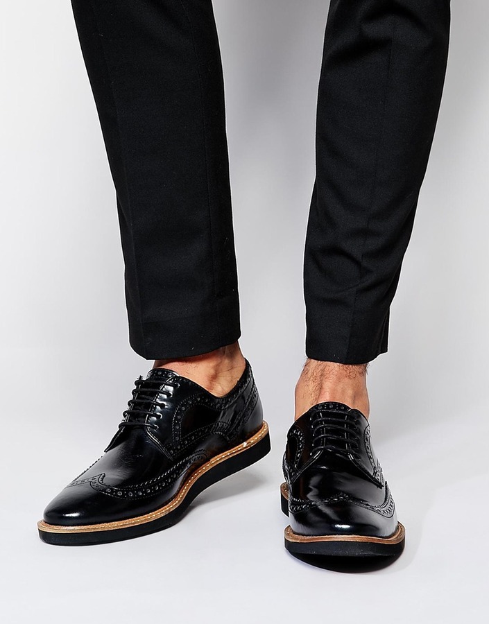 Asos Brand Brogue Shoes In Leather, $90 