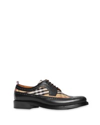 Burberry Brogue Detail Leather And Vintage Check Derby Shoes