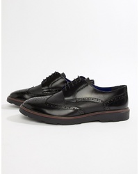 Silver Street Brogue Lace Up Shoe In Black