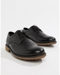 Silver Street Brogue Lace Up Shoe In Black