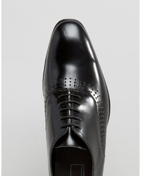 Asos Brogue Shoes In Black Leather