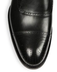 Gucci Brogued Monk Strap Leather Shoes