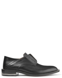 Givenchy Chain Trimmed Leather Collapsible Heel Brogues Black