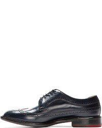 Paul Smith Deep Navy Brushed Leather Lincoln Longwing Brogues