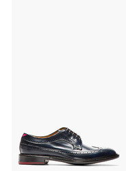 Paul Smith Deep Navy Brushed Leather Lincoln Longwing Brogues
