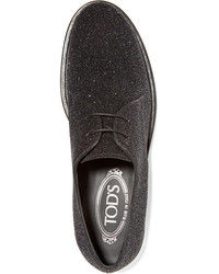 Tod's Glittered Leather Brogues Black