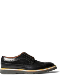 Paul Smith Grand Suede Panelled Polished Leather Wingtip Brogues