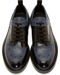 Kris Van Assche Krisvanassche Black Leather Brogued Shoes