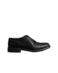 Burberry Lace Up Brogue Detail Textured Leather Asymmetric Shoes