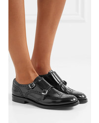 Church's Lana R Buckled Glossed Leather Brogues Black
