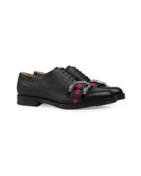 Gucci Leather Brogue Shoe With Web