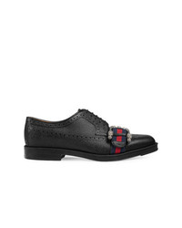 Gucci Leather Brogue Shoe With Web