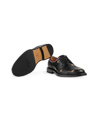 Gucci Leather Embroidered Brogue Shoe
