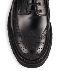 Prada Leather Wingtip Derby Shoes